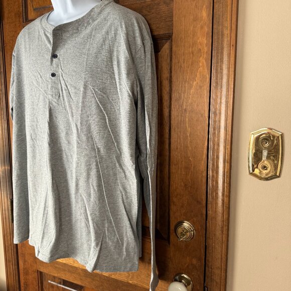 Merona Gray Henley Long Sleeve Tee XX-Large - Picture 5 of 11